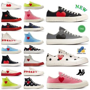 Entrenadores Dot impresos zapatos casuales de bota Black Love Big Eyes Art Pink White Summer Summer Focut Alto Corto 1970 Blue Tennis Canvas Designer Skate Top Woman Woman Sneakers