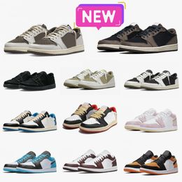 Sneakers Fragmenten Lage basketbalschoenen Jumpmans X 1 1S Wit Bruin Goud Traviss Grijze teen UNC Mocha Black Shadow ScottssEs Tennis Phantom Sports Merk Sneakers V98