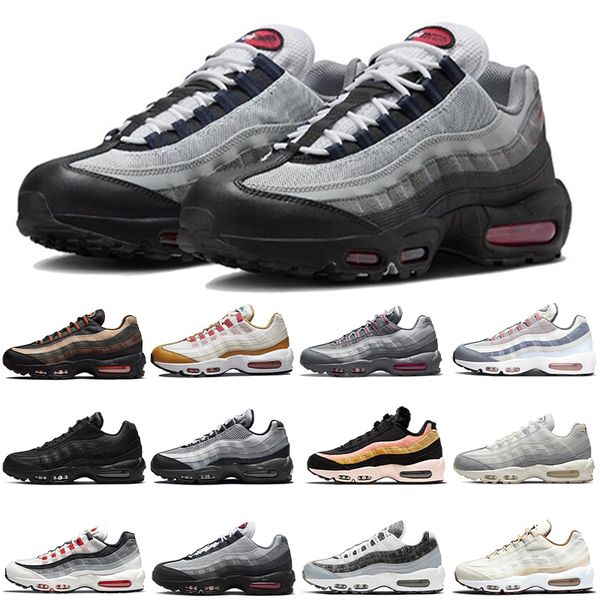 Baskets Hommes Sports Casual Chaussures 95S Total Orange OG Triple Atomic Rose Solaire Rouge Noir Blanc Bleu Tons Extérieur Max 95 Cratère de Liège Japon Rouge Stardust Runner Baskets