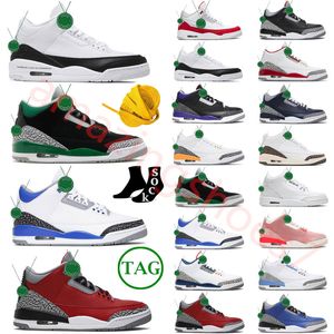 Scarpe da ginnastica Racer Blue 3 3S Scarpe da basket Jumpman Uomo Dark Iirs Cool Grey A Ma Maniere UNC Hall Of Fame FREE THROW LINE Cemento nero Pure White Palomino Tinker Sneakers