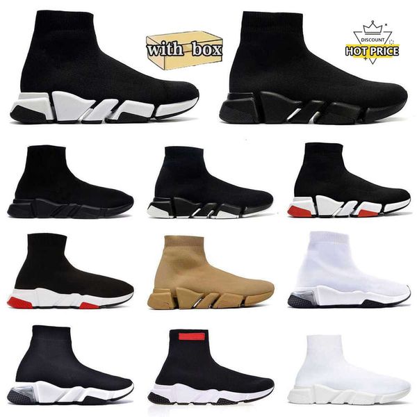 Zapatillas de deporte Speeds 2.0 Zapatos Plataforma Zapatos casuales Hombres Mujeres Diseñador Negro Blanco Tripler Paris Calcetines Botas Corredores Luz Graffiti Zapatillas vintage S8