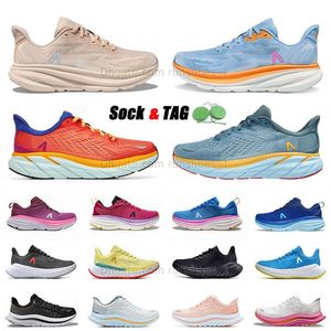 Trainers lopen koolstof x Casual schoenen roze paars lichtblauwe bloemen afdrukken 8s zwarte bondi 8 castlerock fiesta lilac paarse luminary green clifton 9 sneakers