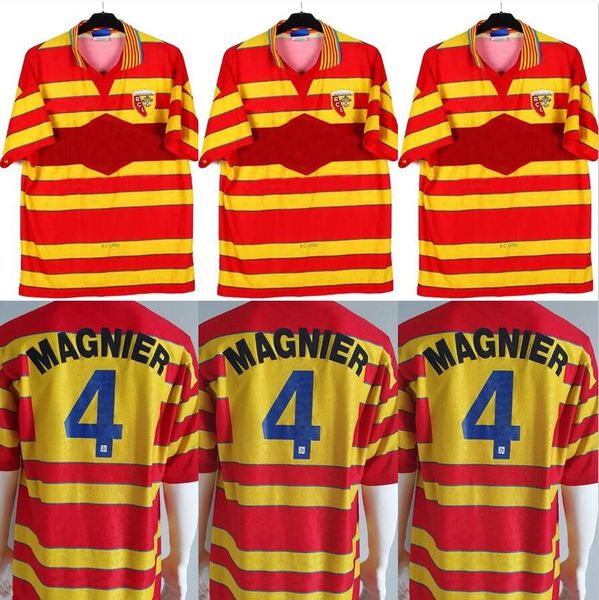 Rétro 97-98 Rc Lens Maillots de Football Maillot Maison Saint-barbe Spécial Openda Ganago Sotoca Maillot de Football Notre Sang Estor