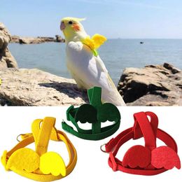 Chaleco de entrenamiento para pájaros de longitud extendida, arnés suave resistente al desgaste para loros, chaleco para periquito, cuerda de transporte para arnés para pájaros y mascotas