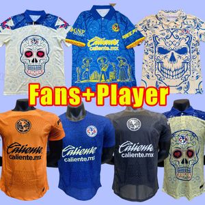 Fans d'entraînement joueur Liga MX Club America 2023 2024 Maillots de football R.MARTiNEZ GIOVANI F.VINAS 23 24 Chemise de football pour hommes