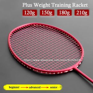 Training Zware 100% Koolstofvezel Badminton Rackets G4 Hoge Spanning 34LBS Professionele 120G 150G 180G 210G Aanvallende Racket Zakken 240304