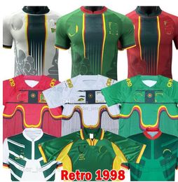 23 24 + Cameroun National Soccer Jerseys Rétro 1998 Équipe de football Ekambi Bassogog 2023 2024 Aboubakar Ngamaleu Marou ABOUBAKAR Fans Player Version Football Shirts