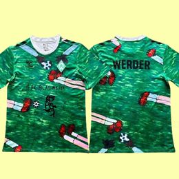 Ternos de treinamento 23 24 Werder Bremen Camisas de futebol especiais Marvin Ducksch Leonardo Bittencourt PRETO VERDE 2023 2024 Camisas de futebol masculinas edição especial