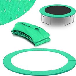 Trampolinepad Vervangend veiligheidskussen Waterdichte trampoline veerafdekking Geen gaten voor paal 6ft 8ft 10ft 12ft Framemaat Groen 240104