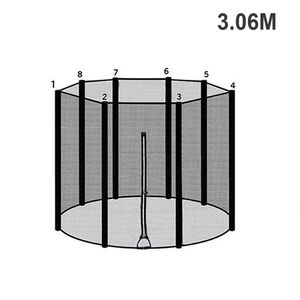 Trampolines 3.06M1.83m2.44m Trampoline Behuizing Net Hek Vervanging Duurzaam Veiligheid Mesh Netting Pak Fitiness Accessoires 6810Feet 230808