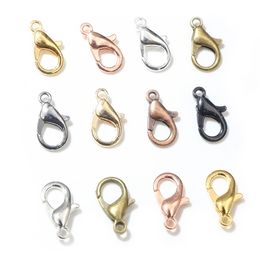 10x5mm/12x6mm/14x7mm/16x8mm 9 kleuren vergulde mode-sieraden bevindingen, legering karabijnhaken voor ketting armband ketting DIY sieraden maken sieraden bevindingen