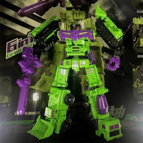 Transformación 6 en 1 Modelo Defensor Devastator Toys Figura de acción Robot Juguetes de plástico Regalo para niños educativos 240106