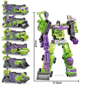 Transformación 6 en 1 Mini Devastator de 27 cm Figura Robot Robot Piezas de metal juguetes Mejor regalo de regalo Nuevo Ko Ko