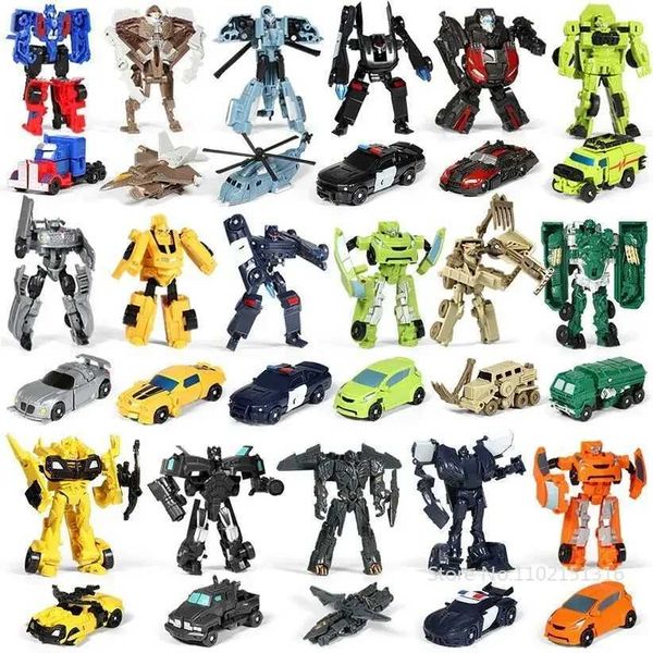 Transformation Toys Robots 10cm Transformation Mini Cars Kid Classic Robot Car Toys Action Figures Plastic Formation Boys Childrens Gift D240517