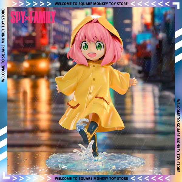 Transformación Juguetes Robots 14 cm Spy x Figura de la familia Anya Forger Figuras Raincoat Kawaii Cute Figurina PVC Modelo de estatua de muñeca Collectible Oranment Toys 230814