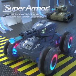 Transformatie Toys Robots 2.4G Water Bomb RC Tank RC Car Light Music Shoots Toys for Boys Traced Vehicle Remote Control War Tanks Mech Warrior Children 230811