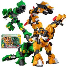 Jouets de transformation Robots 2 IN 1 Mini Force 2 Super Gino Power Transformation Robot Toys Figurines Mini Force X Deformation Dinosaur Toy 230617