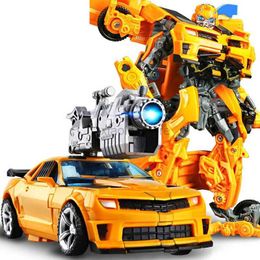 Transformation toys Robots 6699 Nouveau 20CM Transformation jouets Anime voiture en plastique Robot Figure ABS Cool film avion ingénierie modèle cadeau pour enfants garçon 2400315