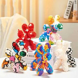 Transformación juguetes robots coloridos balón de perro en miniatura bloques de construcción lindos modelos animales para la decoración de escritorio para niños ensamblaje de bricolaje bloques de construcción hys h