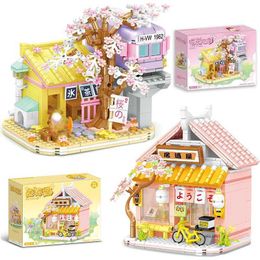 Transformation Toys Robots Creative Street View Izakaya Sakura House Model Bouwsteen Stad Cherry Blossom House MOC Bouwstenen met kindercadeau Patte