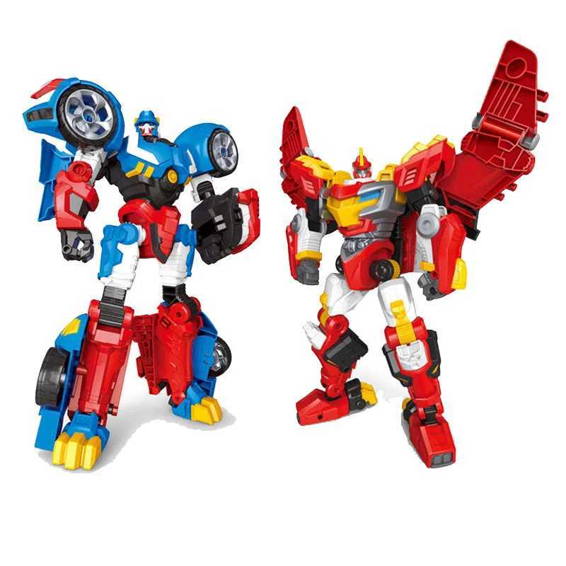 Transformation Toys Robots Fantasy Mission Force Dinosaur Tyrannosaurus Rex Flame Reversible Triceratops Robot Hand Making Toys for Children WX