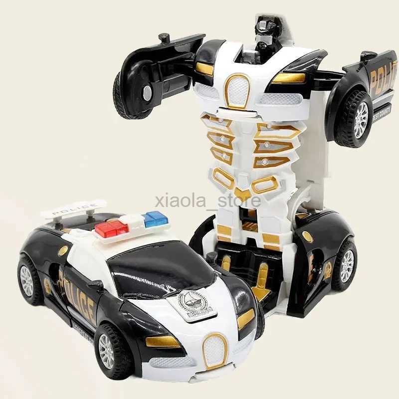 Giocattoli di trasformazione Robot Impatto inerziale baby car deformazione veicolo con un clic deforma robot macchinine veicoli giocattolo regali per bambini 2400315