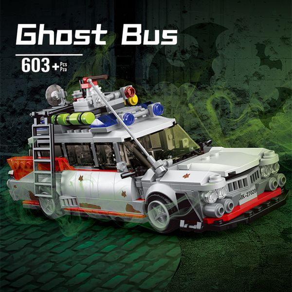 Jouets de transformation Robots IN STCOK Ghostbusterss ECTO 1 Ghost Bus 603pcs Film Mini Accessoires de voiture Compatible 21108 Blocs de construction Briques Jouets 230808