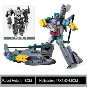 Transformatiespeelgoed Robots in voorraad 5 in 1 Hzx Transformation Bruticus 5in1 Sets War Team Aircraft Tank Robot TF Actief Figuur Kids Gift Y240523