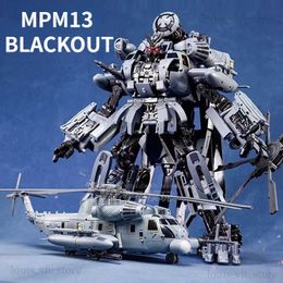 Juguetes de transformación Robots En stock Transformación Obra maestra MPM13 BLACKOUT Helicóptero deformable Movie Master KO MMP13 Figura de acción Juguete T240325