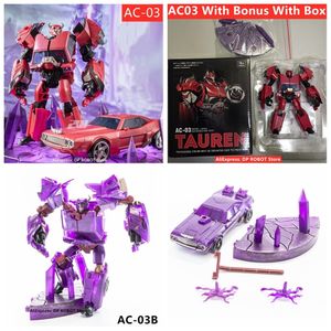 Robots de jouets de transformation en stock Transformation AC-03 AC03 AC-03B AC03B Purple Red Gladiator CliffJumper KO TFP CliffJumper Figure avec Box 230811