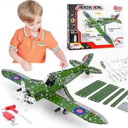 Juguetes de transformación Robots Metal Conjunto de aviones militares Bloque de construcción Tornillo Tuerca Juguete Modelos de aleación 3D Juguetes para niños Regalos para niños 231109