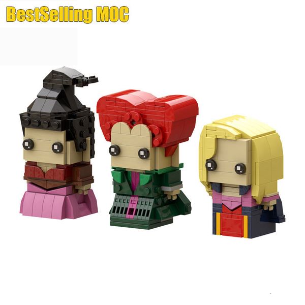 Jouets de transformation Robots MOC BrickHeadzs Halloween HocusPocussed Winifred Mary Sarah Blocs de construction Film Sorcière Trois Sœurs Briques Jouets Enfant Cadeau 230809