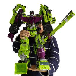 Transformatiespeelgoed Robots NBK 3349 Transformatiespeelgoed Devastator 6in1 Combiner Robot Actiefilmfiguren Model ABS 42 cm Extra grote vervormingsauto 230911