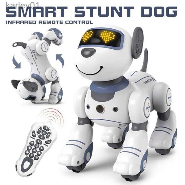 Juguetes de transformación Robots Nuevo juguete para niños Perro robot Control remoto Juguete para perros para mascotas Control remoto táctil inteligente Truco Caminar Bailando Perro mascota eléctrico yq240315