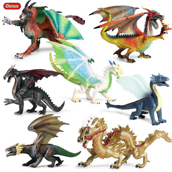 Jouets de transformation Robots Oenux Original Genuin Savage Flying Magic Dragon Dinosaures Figurines Dragon Chinois Animaux Modèle PVC Collection Enfants Jouet 230617