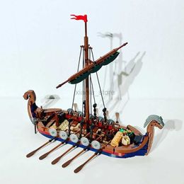 Transformatiespeelgoed Robots POWER middeleeuwse militaire oorlogen piratendrakenschip Viking Longship blokkenset Sodiers beeldjes bootzeilspeelgoed voor kinderen 2400315