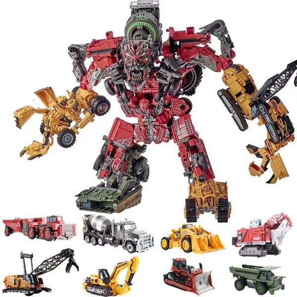 Juguetes de transformación Robots Puxida AOYI 8 en 1 Big Devastator Transformación Figura de acción Juguetes Robot Coche Serie de anime Modelo Clásico Niño Regalo para niños DD03 DD04 231219