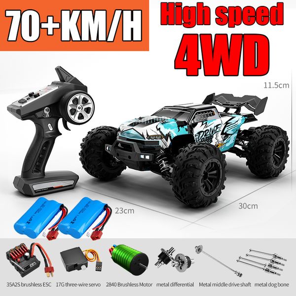 Toys Toys Robots RC Car Off Road 4x4 Haute vitesse 75 km / h Télécommande voiture avec phare LED Brushless 4wd 1/16 Monster Truck Toys for Boys Gift 230811