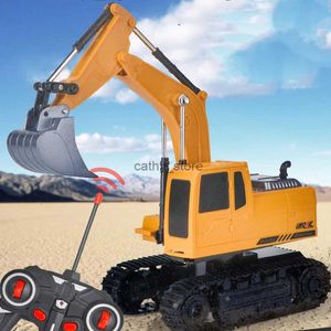 Jouets de transformation Robots Rc pelle enfants jouets de plage pour garçon enfant modèle de véhicule d'ingénierie simulé camion télécommandé 4WD voiture hors route BulldozerL231114