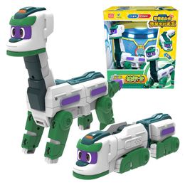 Jouets de transformation Robots Saison 5 ABS Big Gogo Dino Déformation Voiture/Dinosaure avec Figurines Sonores Transformation Dinosaure Train Jouets pour Enfants 230621