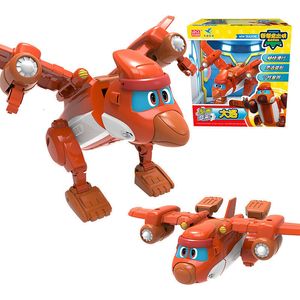 Transformatiespeelgoed Robots Season Big ABS Gogo Dino Explore Vervormingsauto/vliegtuig met geluid Actiefiguren Transformatie dinosaurusspeelgoed voor kinderen 230621