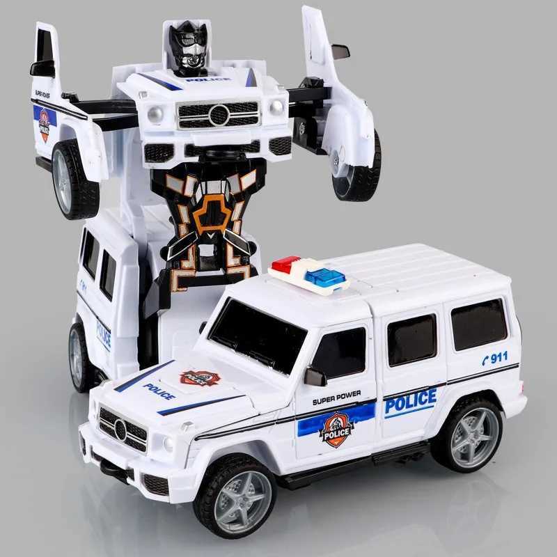 변환 장난감 로봇 형상 교대 자동차 기계 영향 단일 버튼 모양 형태 교대 보이 퍼즐 충돌 형태 차량 로봇 wx