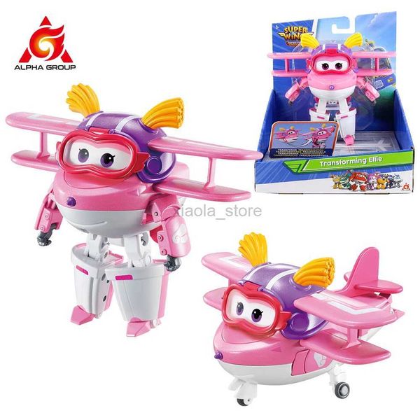 Juguetes de transformación Robots Super Wings Ellie transformadora de 5 pulgadas se transforma de avión a robot en una figura de acción de deformación de 10 pasos con juguetes de anime para niños 2400315