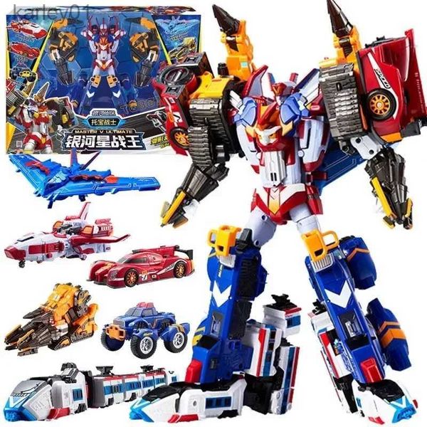 Jouets de transformation Robots Tobot V Galaxy Detectives Master V Ultimate 6 EN 1 Combiner Robot Jouet Voiture Avion Figurine ABS 39CM Transformation Modèle Cadeau yq240315