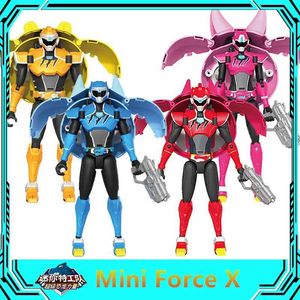 Transformation Toys Robots Transform Warrior Action Figures Mini Force Super Dino Power Déformé Poll Volt Sami Mecha Robot Q Version Childrens Modèle Toys Y240523