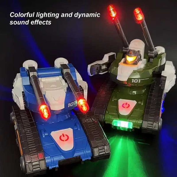 Jouets de transformation Robots transformant le jouet réservoir électrique Robot InertiaCollision modèle blocs statiques couleur roue lampe universelle 2400315