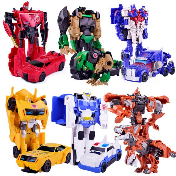 Jouets de transformation Robots Transformer Toy Car Enfants 12cm Transformation Robot Kit Jouets Modèles 2 en 1 One Step Model Deformed Car Toy for Boy Gift 230808