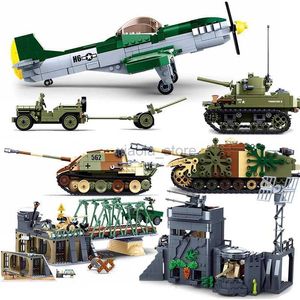 Transformatiespeelgoed Robots WW2 landingsstandaarden VK VS Duitsland sets legerstenen speelgoedblokken Tweede Wereldoorlog militair voertuig Pershing Panther Tanks 2400315