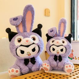 Jouet en peluche lapin violet se transformant en Kuromi, poupée de bibliothèque étoile, cadeau d'anniversaire, vente en gros