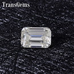 TransGems 1 ct 5 mm * 7 mm H Color Esmeralda corte diamante piedra suelta como diamante real Y200620